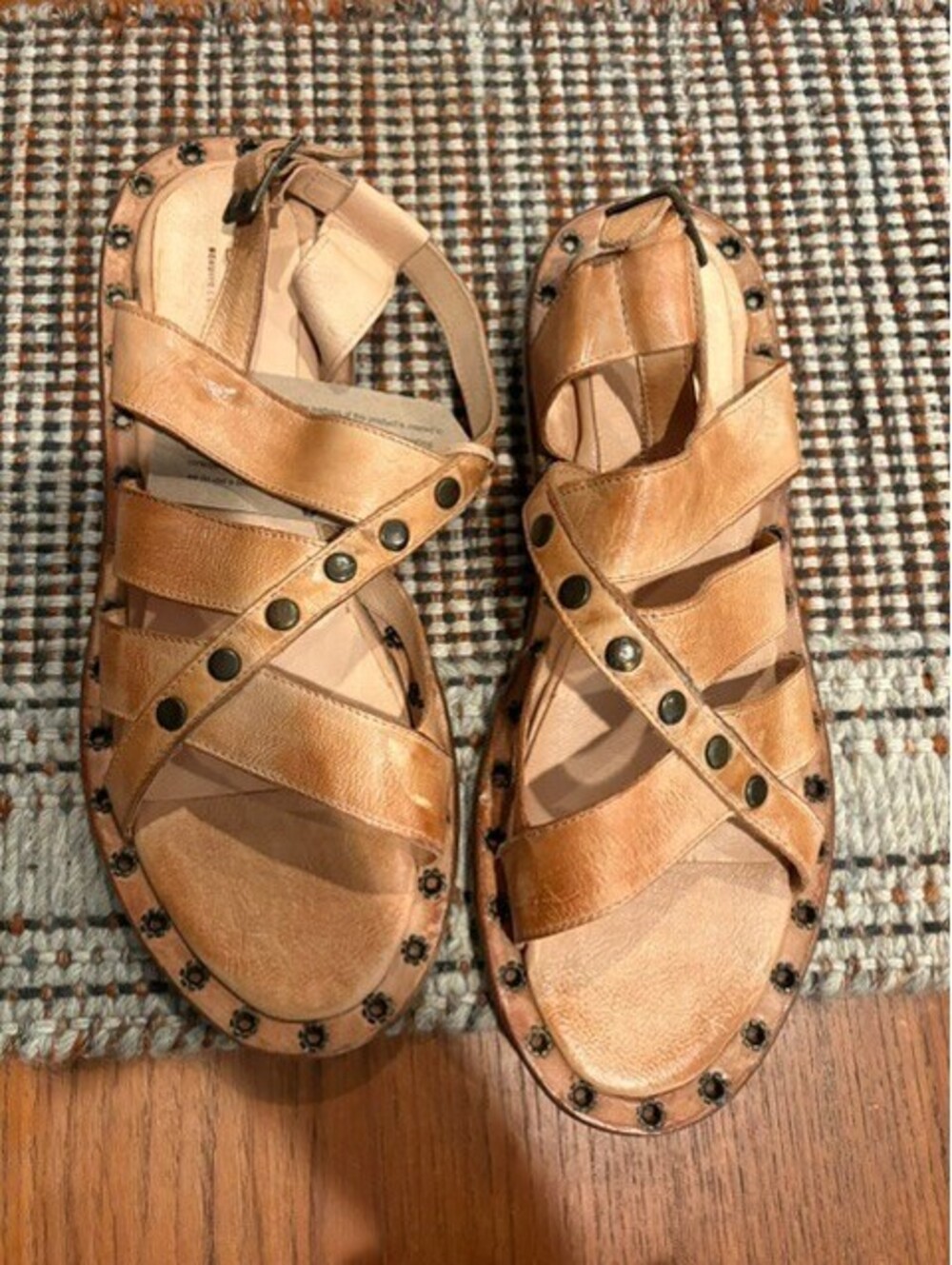 Bed Stu Kavala Brown Leather Studded Gladiator Sandal 11